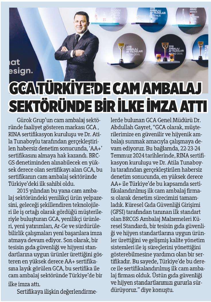 GCA Türkiye'de Bir İlke İmza Attı